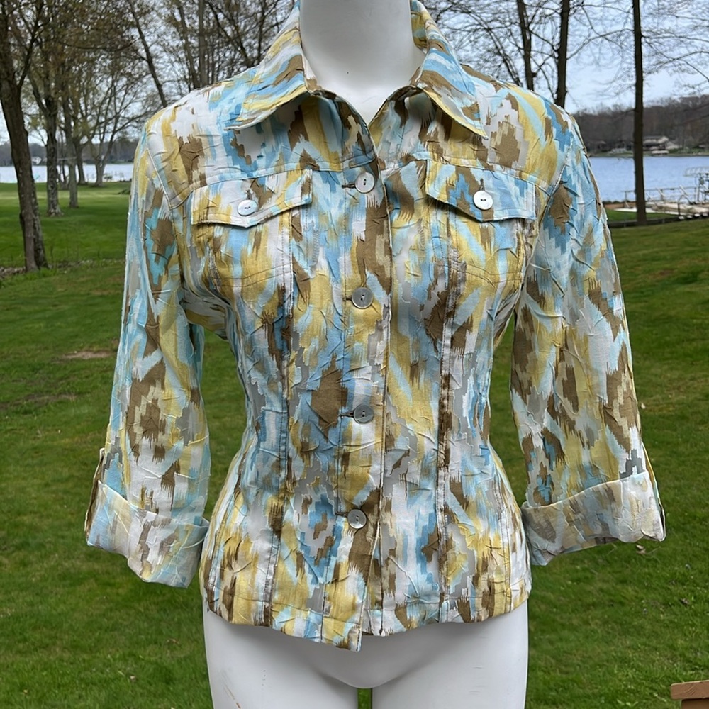 Ruby Rd. Favorites abstract Aztec top 12